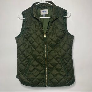 Old Navy Womens Green Puffer Vest l Medium